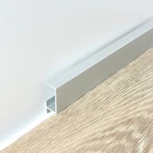 Rodapié minimalista plata LED 25x12